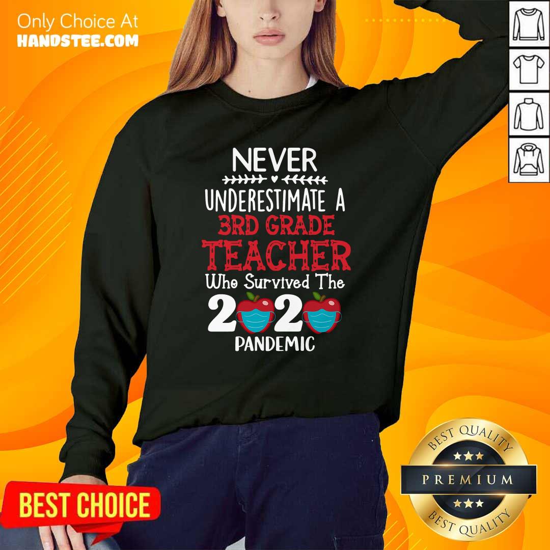 Nice Never Underestimate A 3rd Grade Teacher Who Survived 2020 Pandemic Shirt