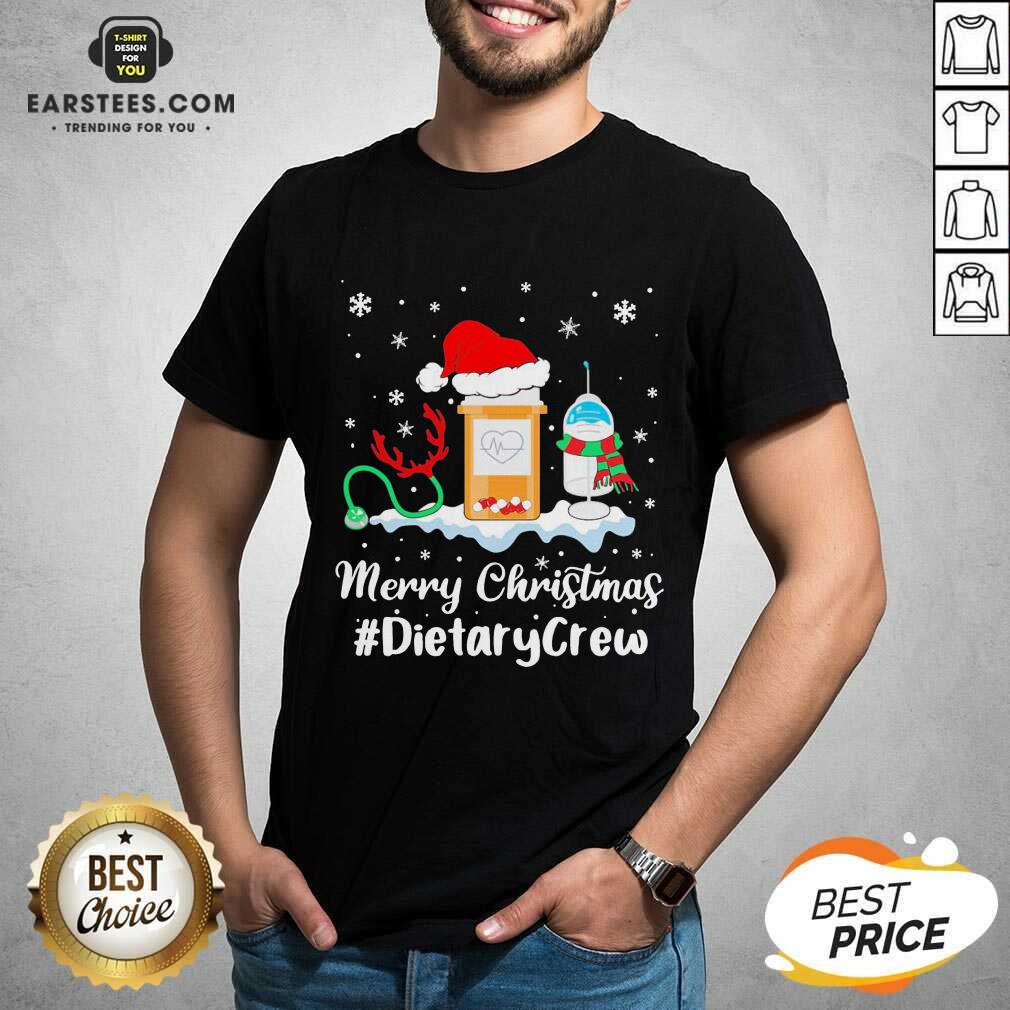 Nice Nurse Santa Vaccine Merry Christmas #Dietary Crew Shirt