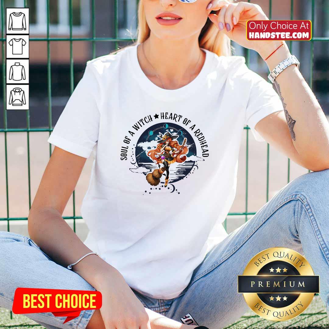 Nice Redhead Girl Soul Of A Witch Heart Of A Redhead Shirt