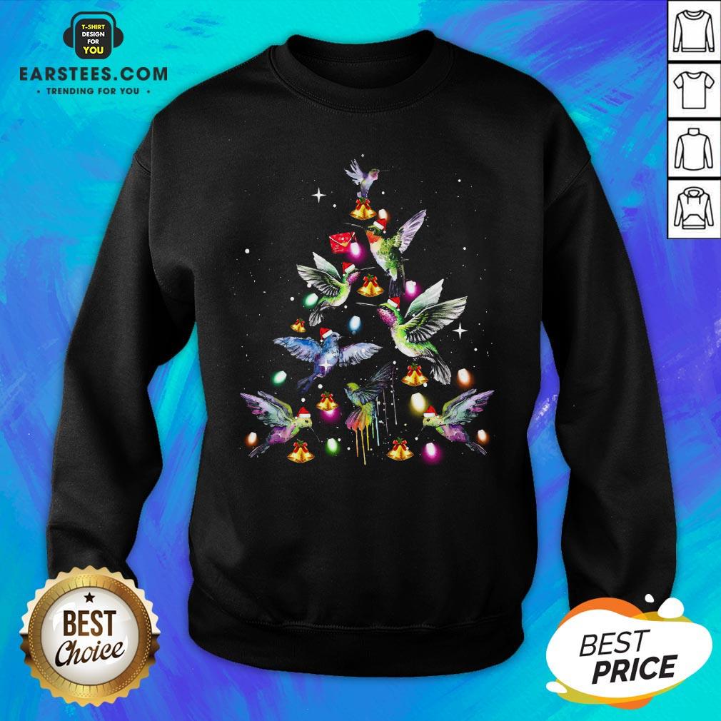 Nice Ruby-Throated Hummingbird Tree Light Christmas Shirt