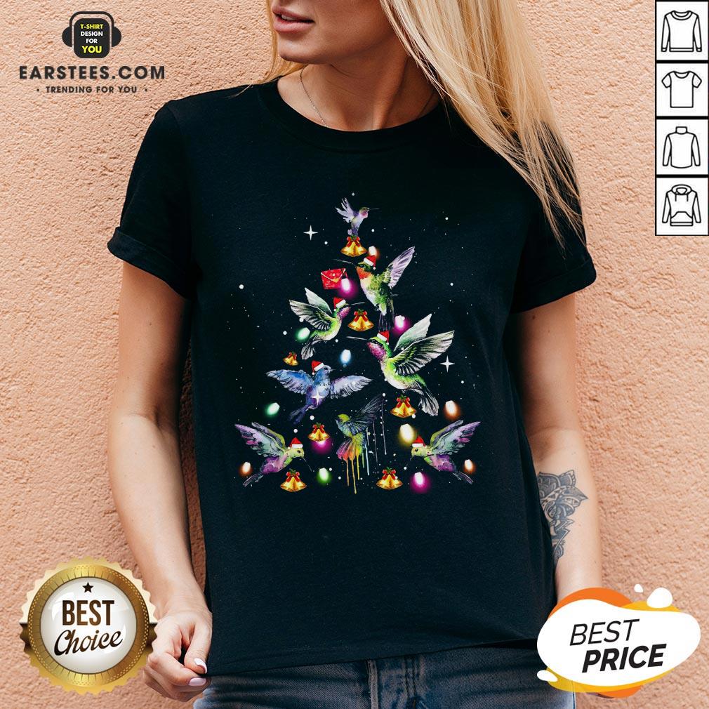 Nice Ruby-Throated Hummingbird Tree Light Christmas Shirt