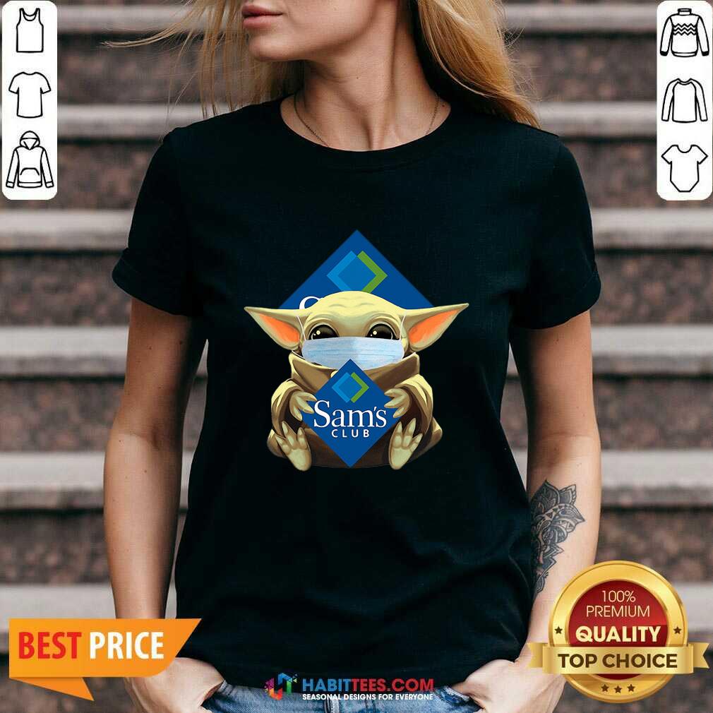 Nice Star Baby Yoda Mask Hug Sams Club Covid-19 Shirt