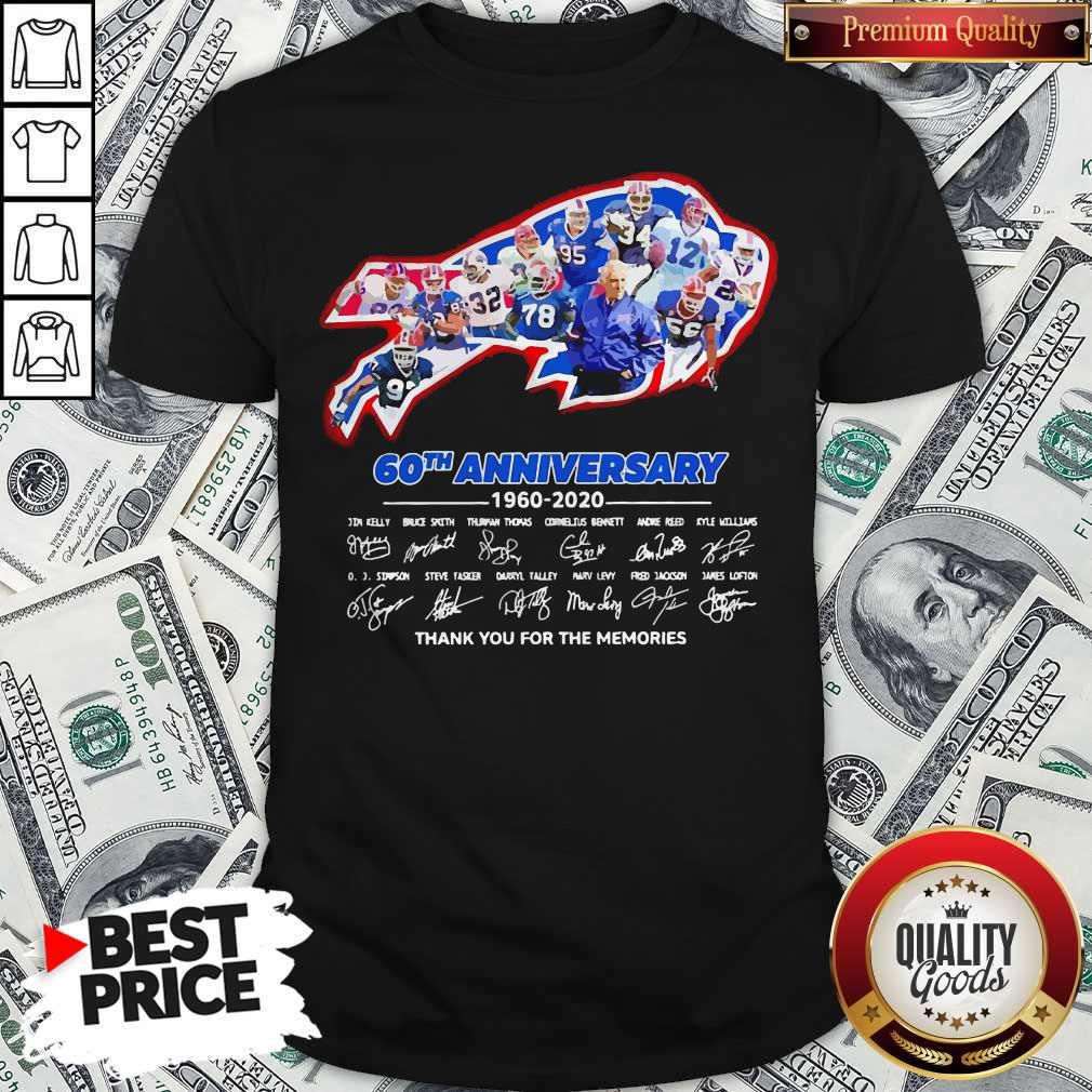 Nice The Bills 60th Anniversary 1960 2020 Thank You For The Memories Shirt