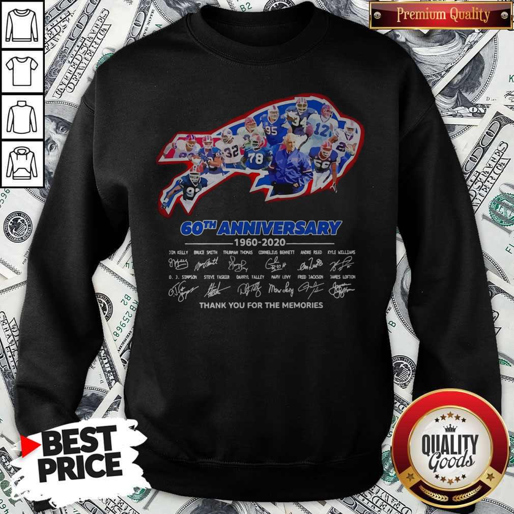 Nice The Bills 60th Anniversary 1960 2020 Thank You For The Memories Shirt