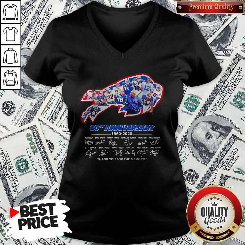 Nice The Bills 60th Anniversary 1960 2020 Thank You For The Memories Shirt