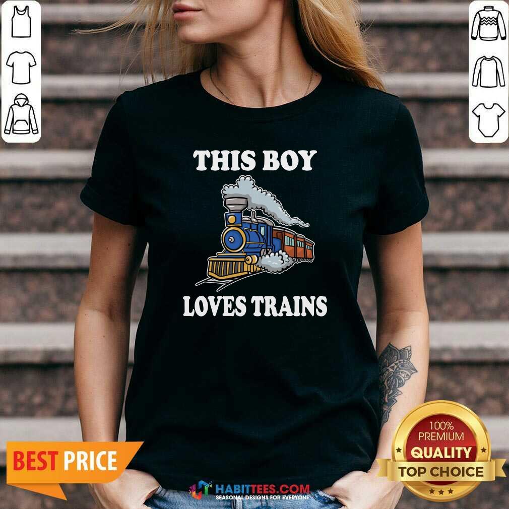 Nice This Boy Loves Trains Shirt
