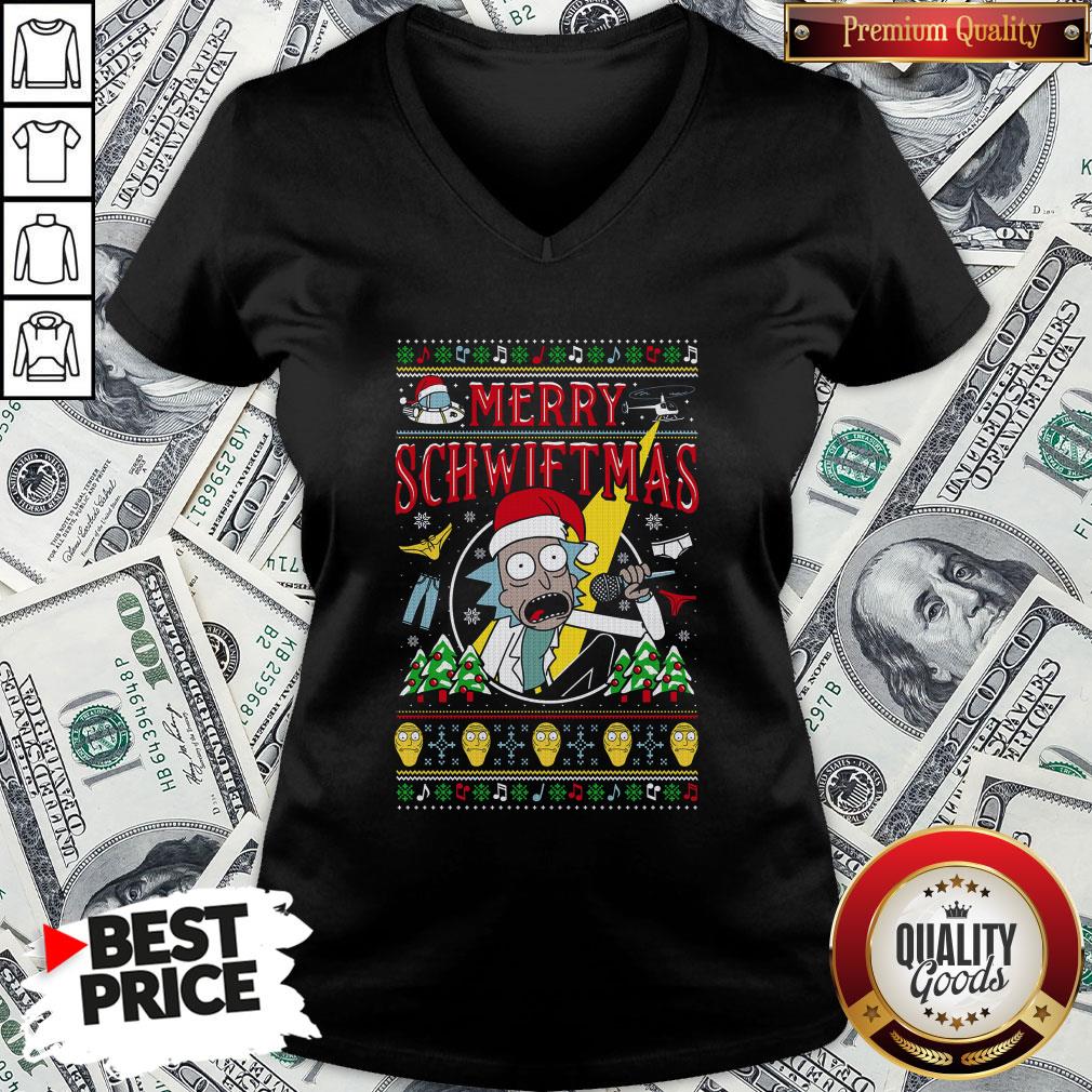 Nice Ugly Christmas Rick And Morty Merry Schwiftmas Shirt