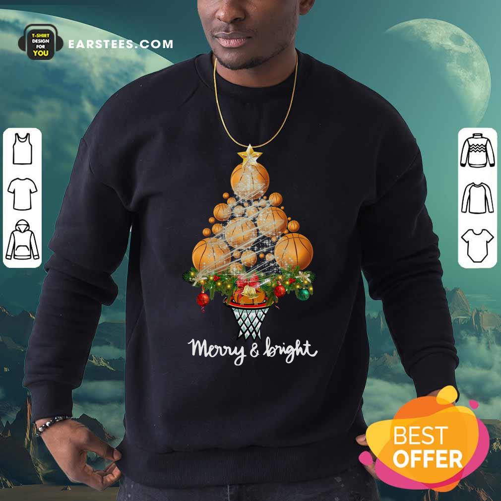 Nice Volleyball Merry And Bright Christmas Tree Shirt