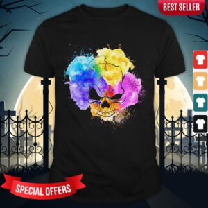 Colorful Melting Skull Art Graphic Halloween Colorful Melting Skull Art Graphic Hall T-Shirt