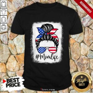 American Flag Mom Life Bleached Mothers 4th Of July Shirt