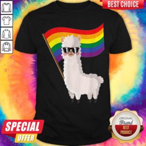 Cute Llama Rainbow Flag Lgbtqia Gay Pride Shirt