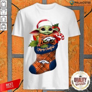 Good Baby Yoda Hug Denver Broncos Ornament Merry Christmas 2020 Shirt