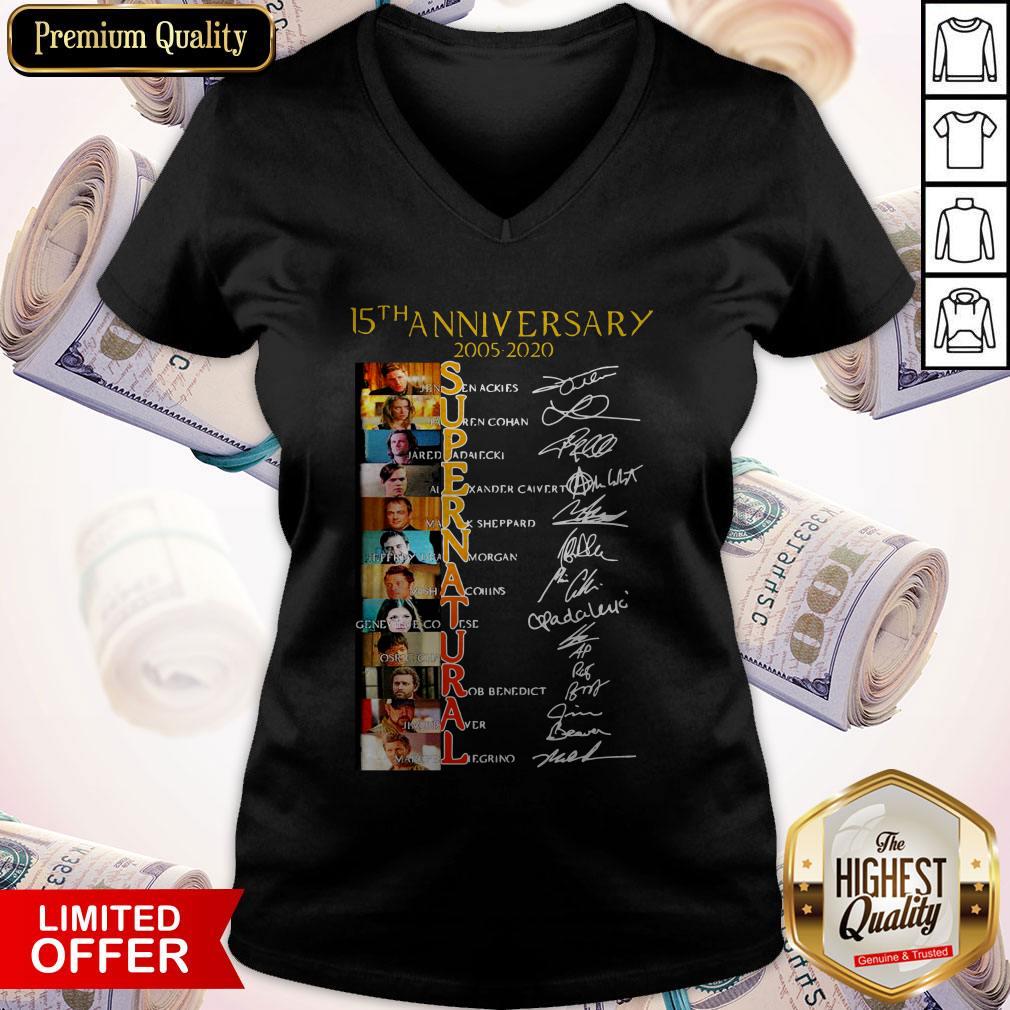 Official 15Th Anniversary 2005 2020 Supernatural Signatures Shirt