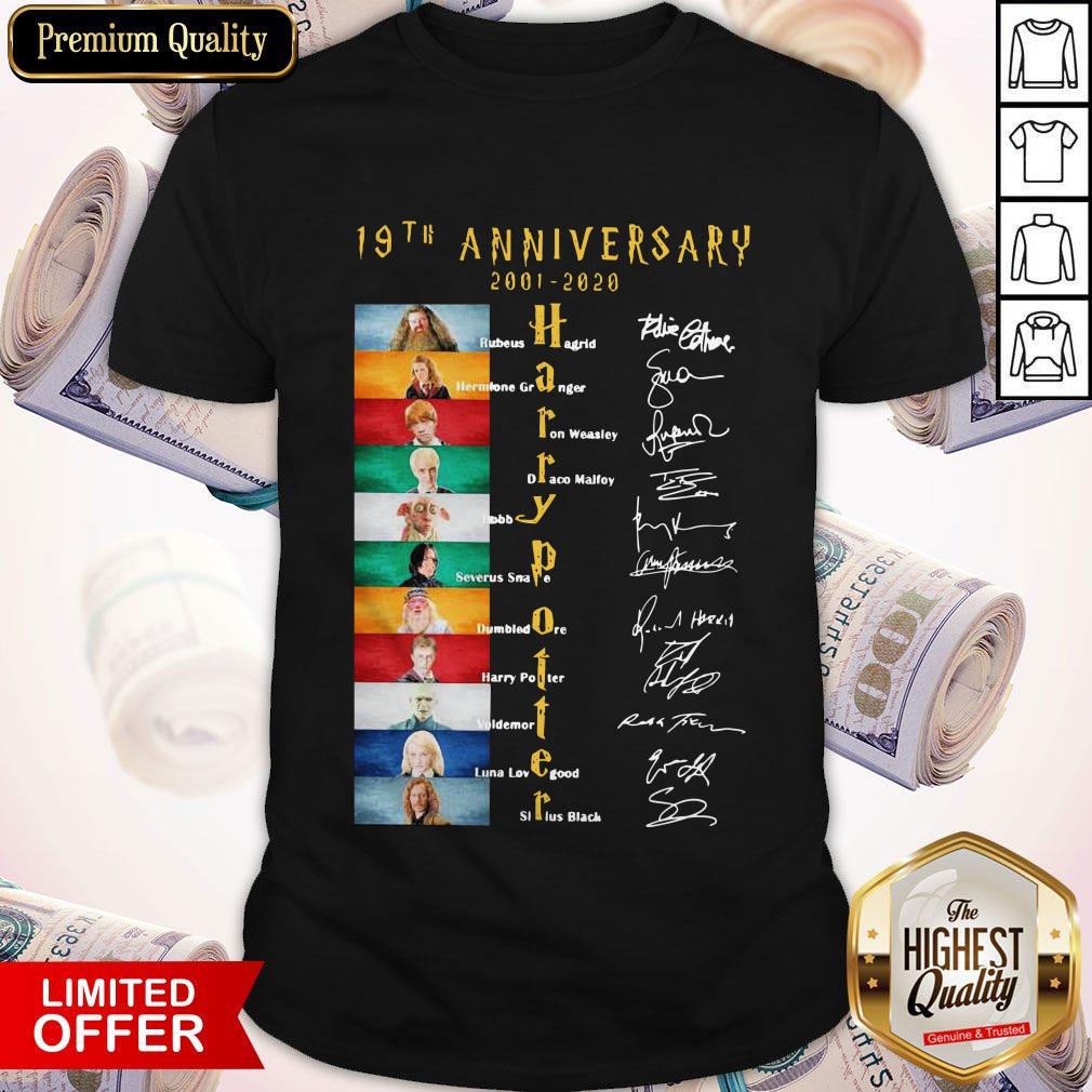 Official 19th Anniversary 2001 2020 Harrypotter Signatures Shirt