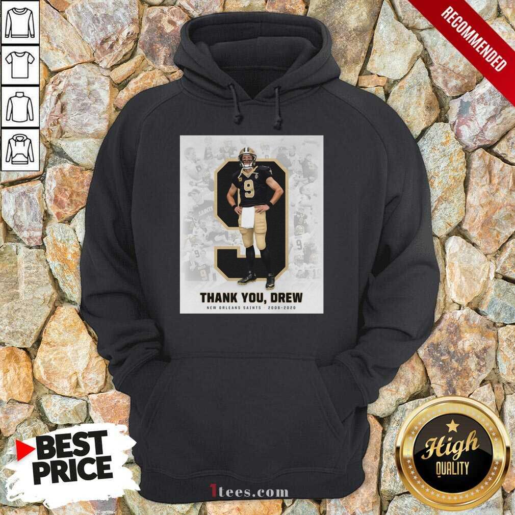 Official 9 Drew Brees Thank You Drew Shirt