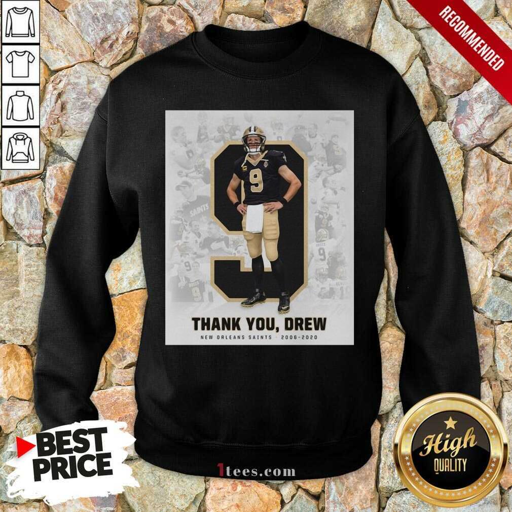 Official 9 Drew Brees Thank You Drew Shirt