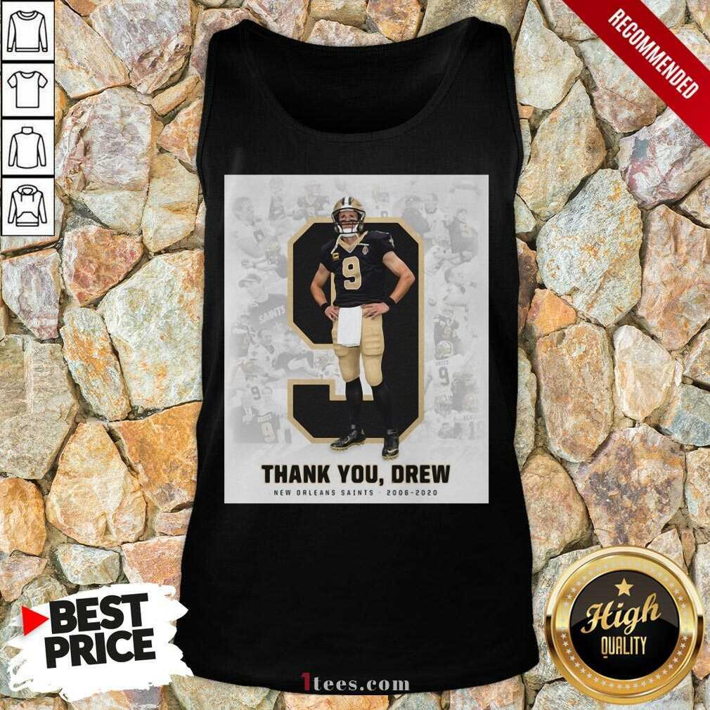 Official 9 Drew Brees Thank You Drew Shirt