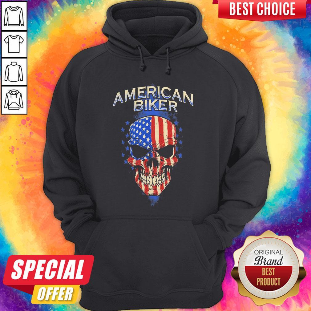 Official American Biker Skull American Flag Shirt