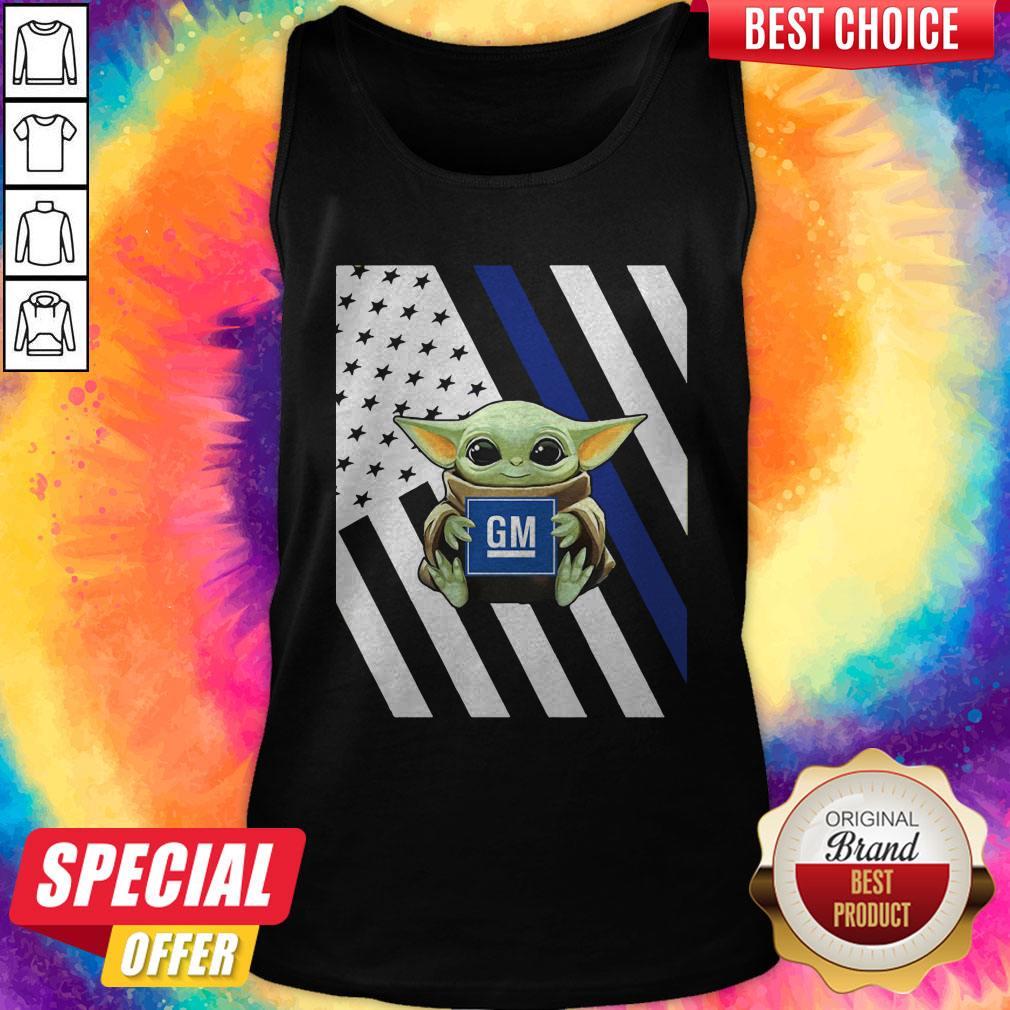 Official American Flag Baby Yoda Hug General Motors Shirt