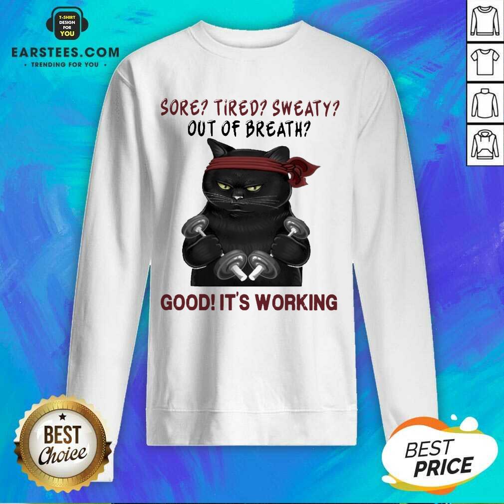 Official Black Cat Sore Sweaty Great 5 Shirt