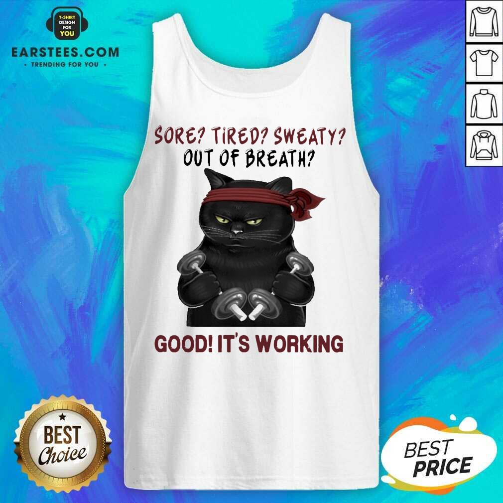 Official Black Cat Sore Sweaty Great 5 Shirt
