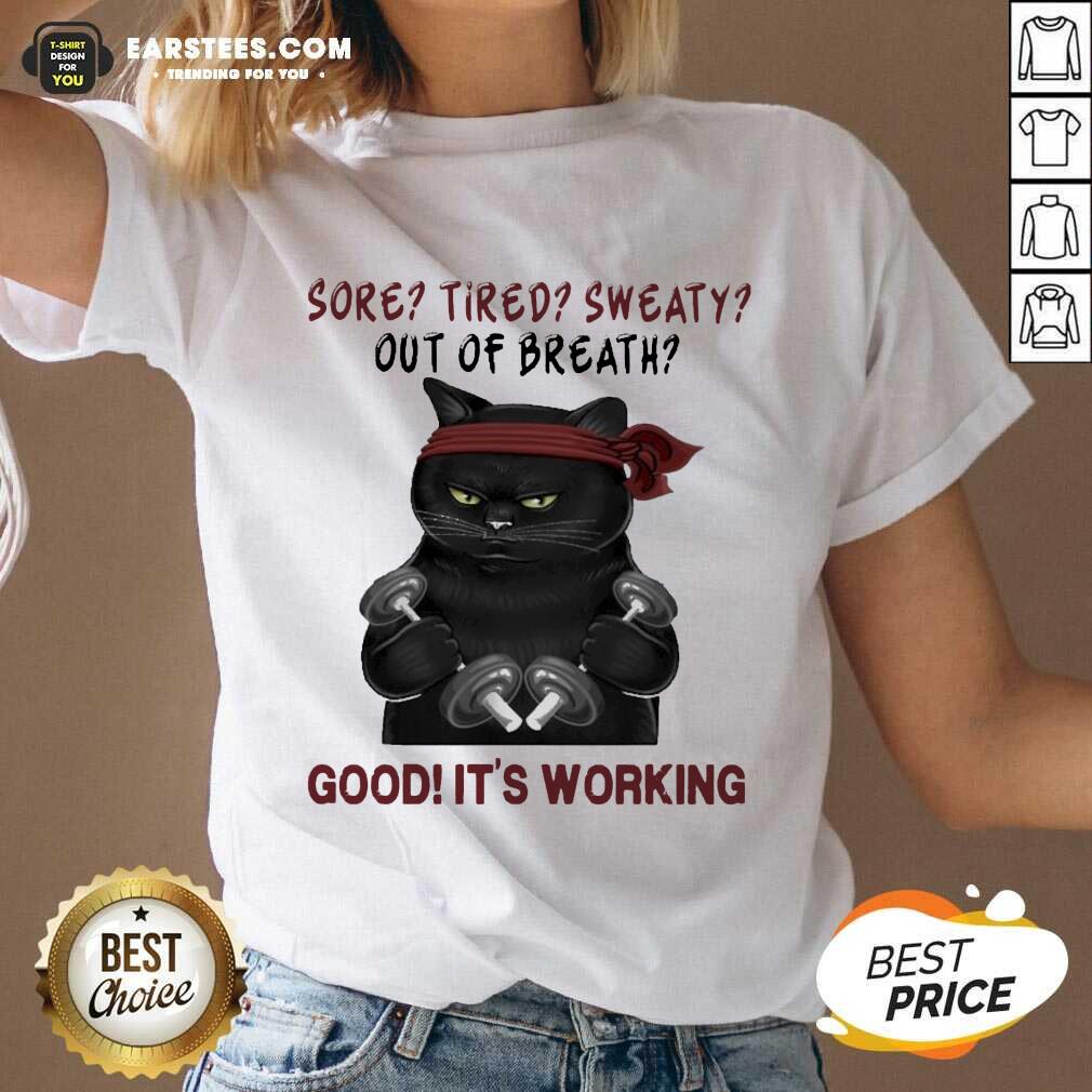 Official Black Cat Sore Sweaty Great 5 Shirt