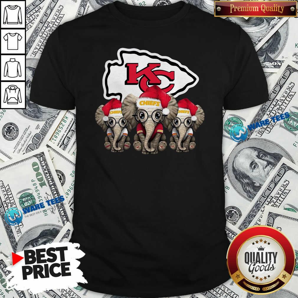 Official Cute Kansas City Chiefs Elephant Christmas Shirt