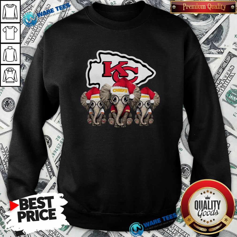Official Cute Kansas City Chiefs Elephant Christmas Shirt
