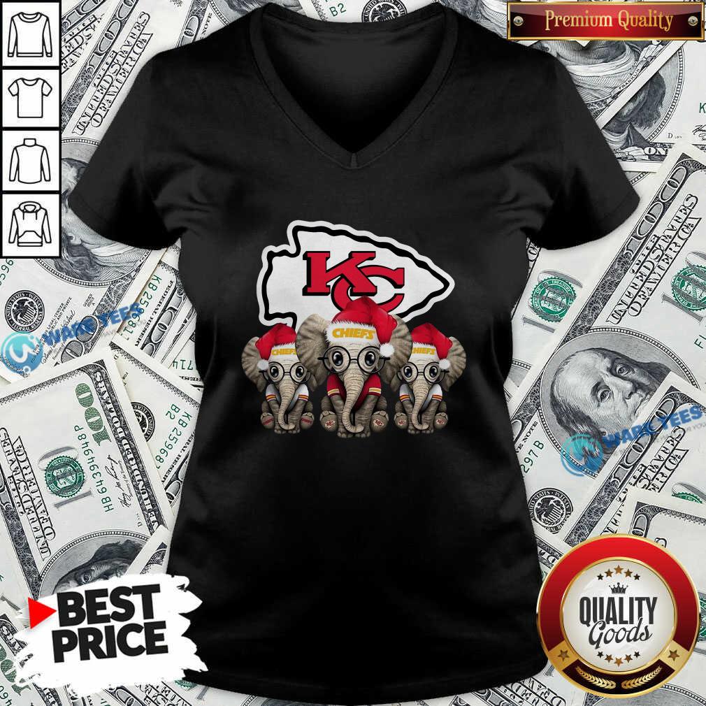 Official Cute Kansas City Chiefs Elephant Christmas Shirt