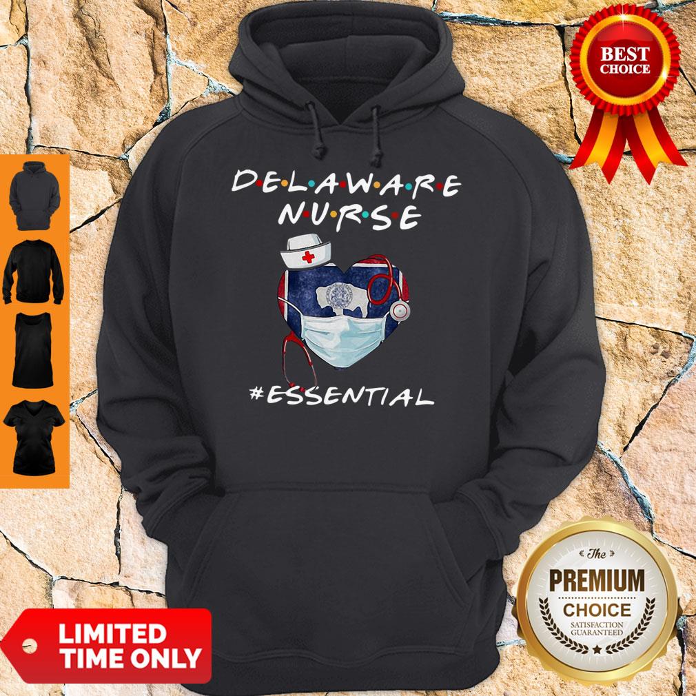 Official Delaware Nurse Heart Stethoscope Delaware Flag Shirt