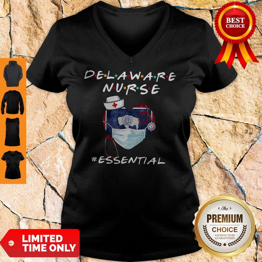 Official Delaware Nurse Heart Stethoscope Delaware Flag Shirt