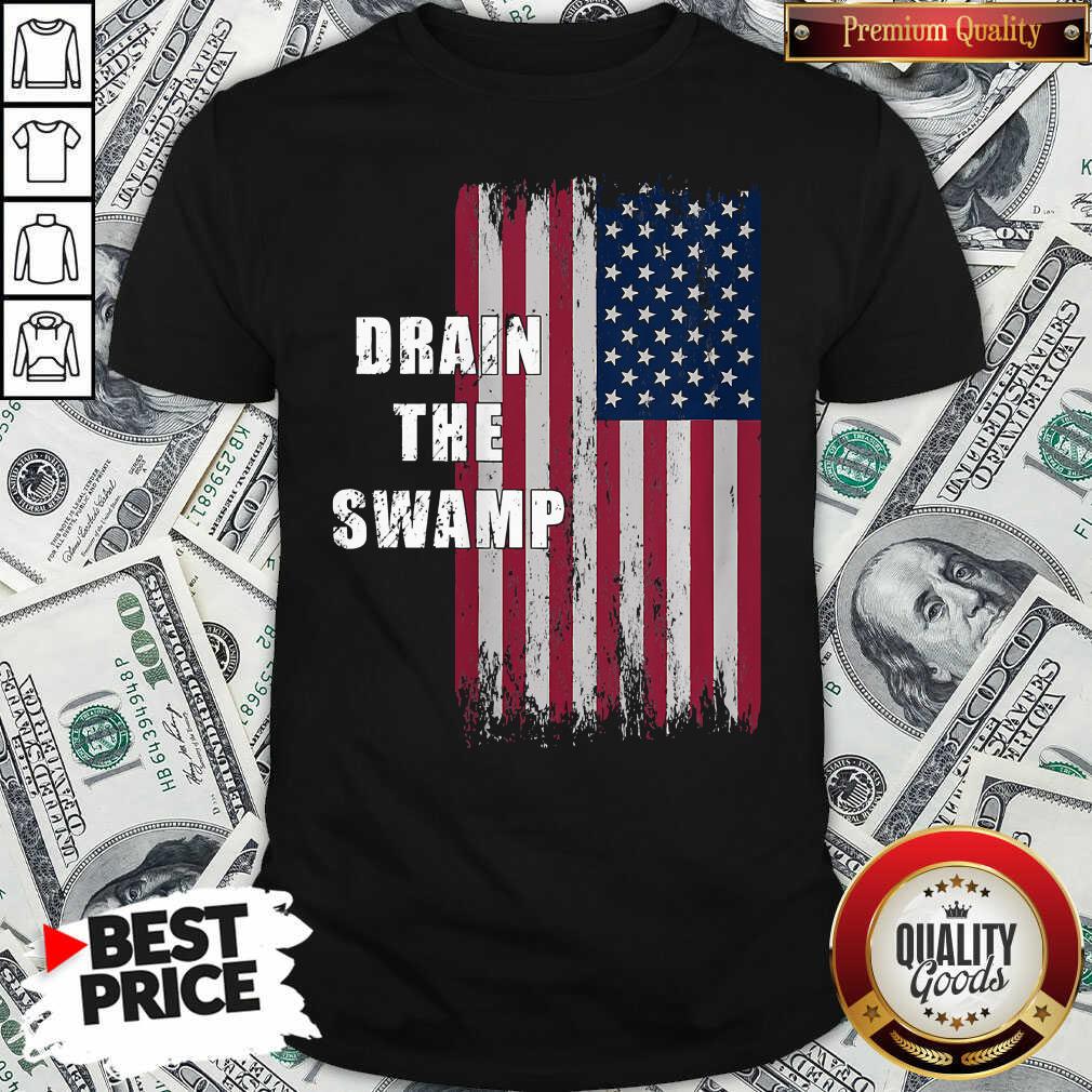 Official Drain The Swamp President Donald Trump Usa Flag Shirt