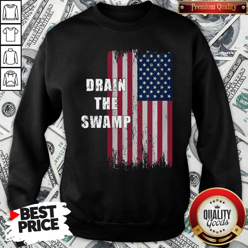 Official Drain The Swamp President Donald Trump Usa Flag Shirt