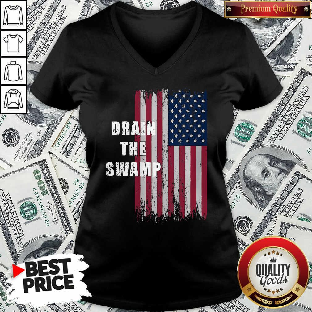 Official Drain The Swamp President Donald Trump Usa Flag Shirt