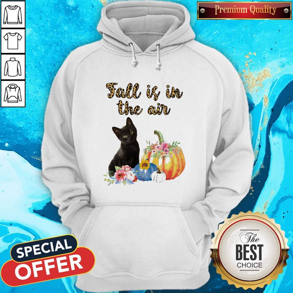 Official Fall Is In The Air Cat Pumpkin Flower Shirt