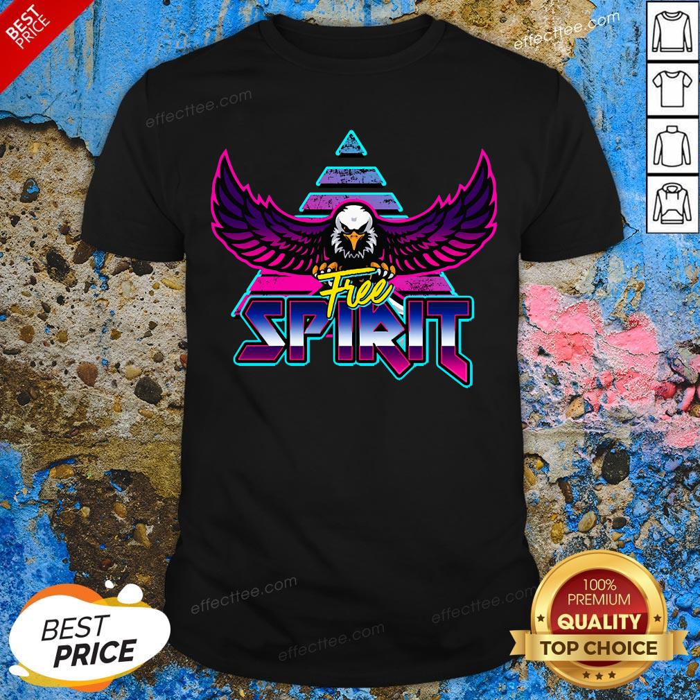 Official Free Spirit Eagle 80s Rock Band Style Shirt