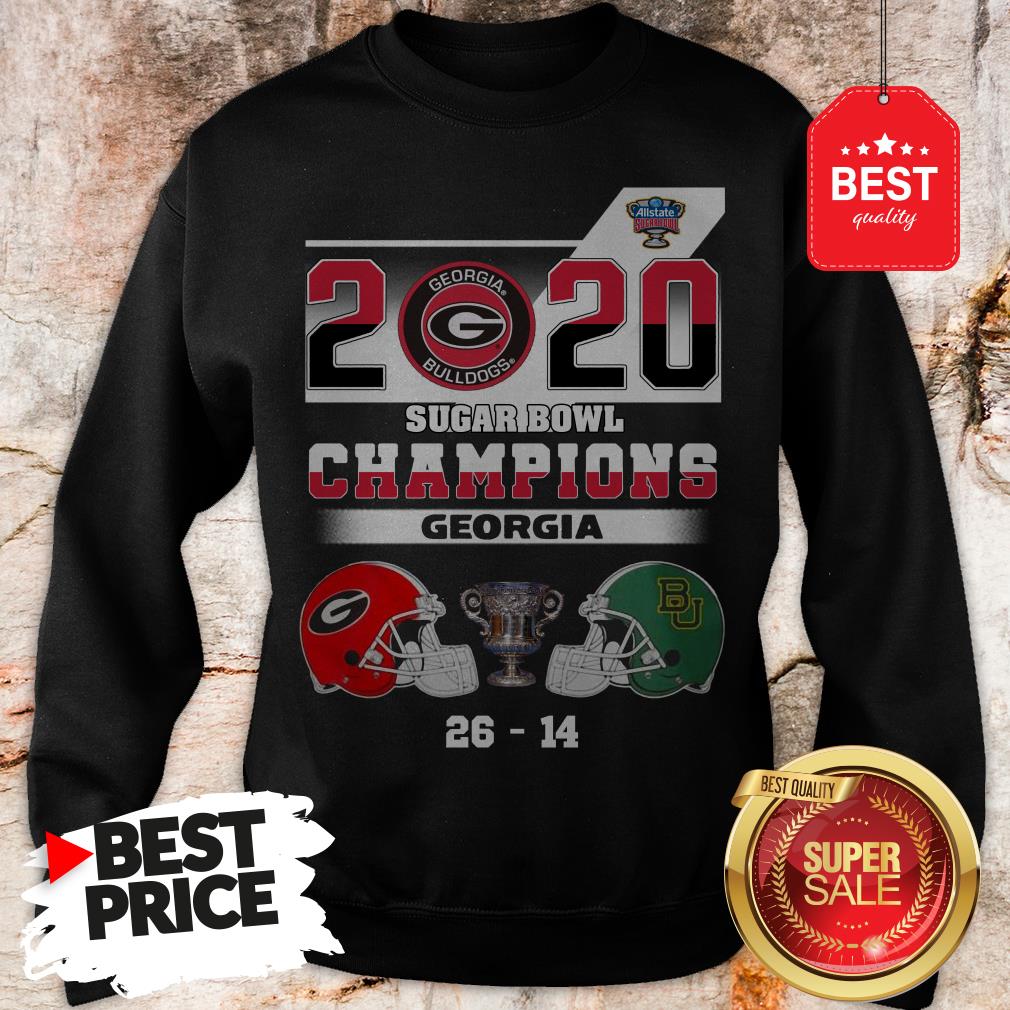 Official Georgia Bulldogs 2020 Sugar Bowl Champions Georgia 26 14 Shirt