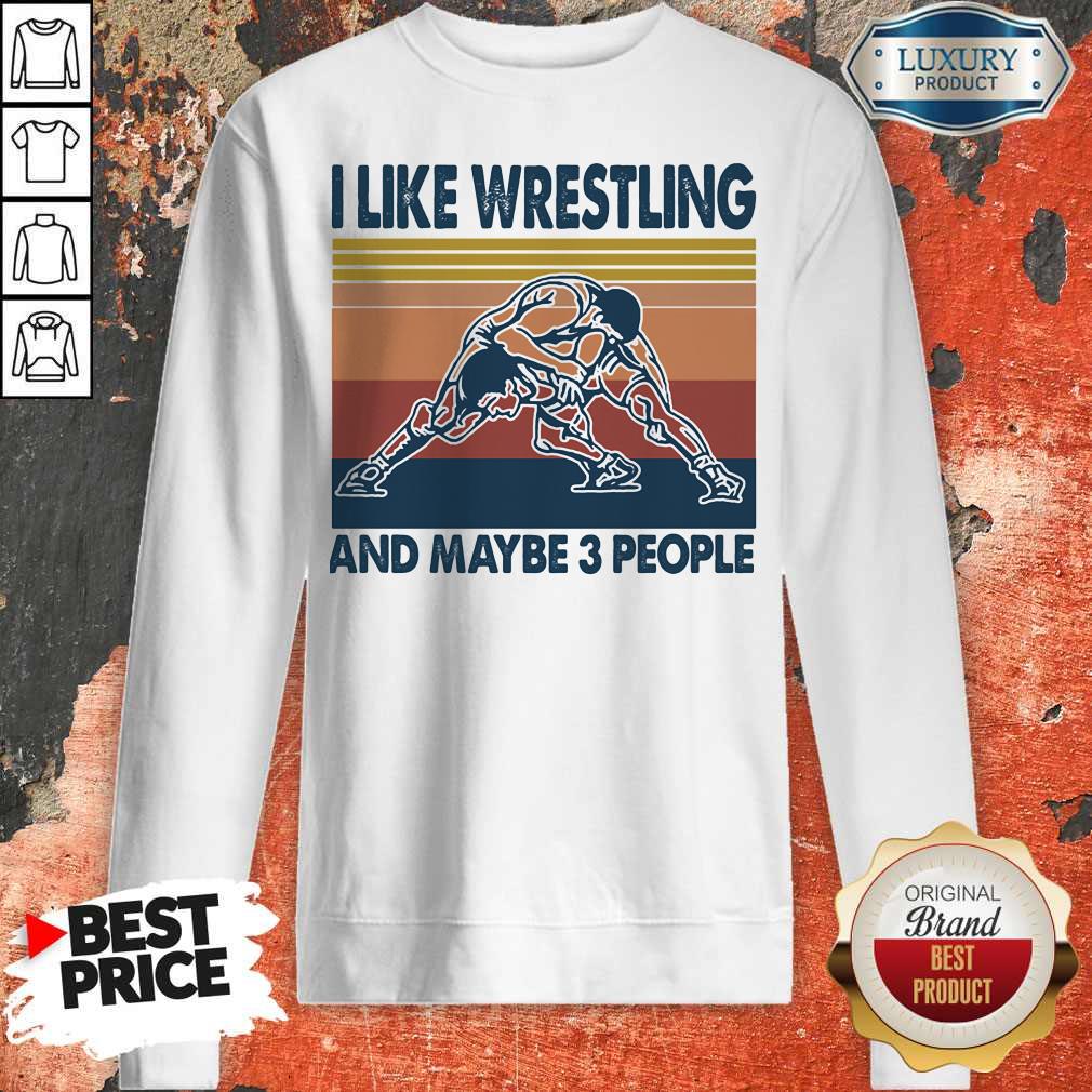 Official I Like Wrestling And Maybe 3 People Vintage Retro Shirt