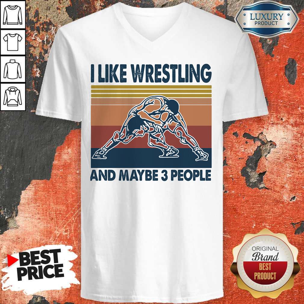 Official I Like Wrestling And Maybe 3 People Vintage Retro Shirt