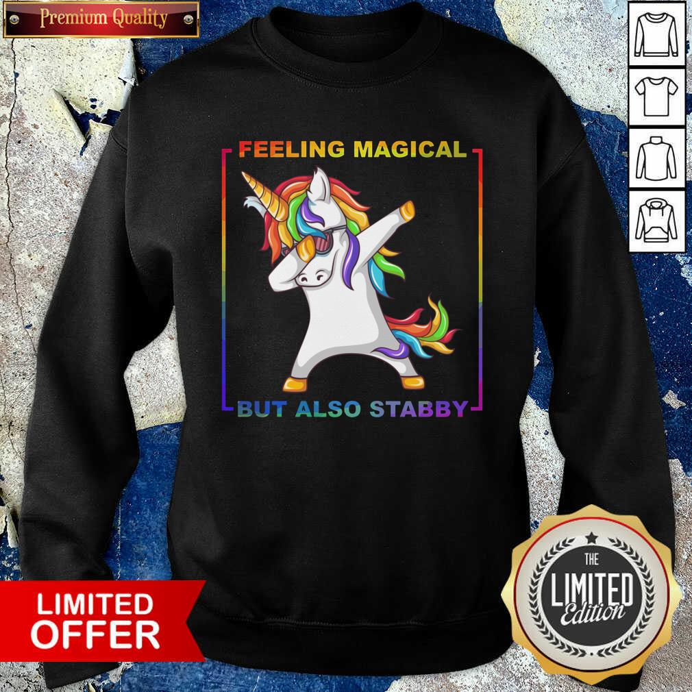 Official Lgbt Unicorn Dabbing Feeling Magical But Also Stabby Shirt