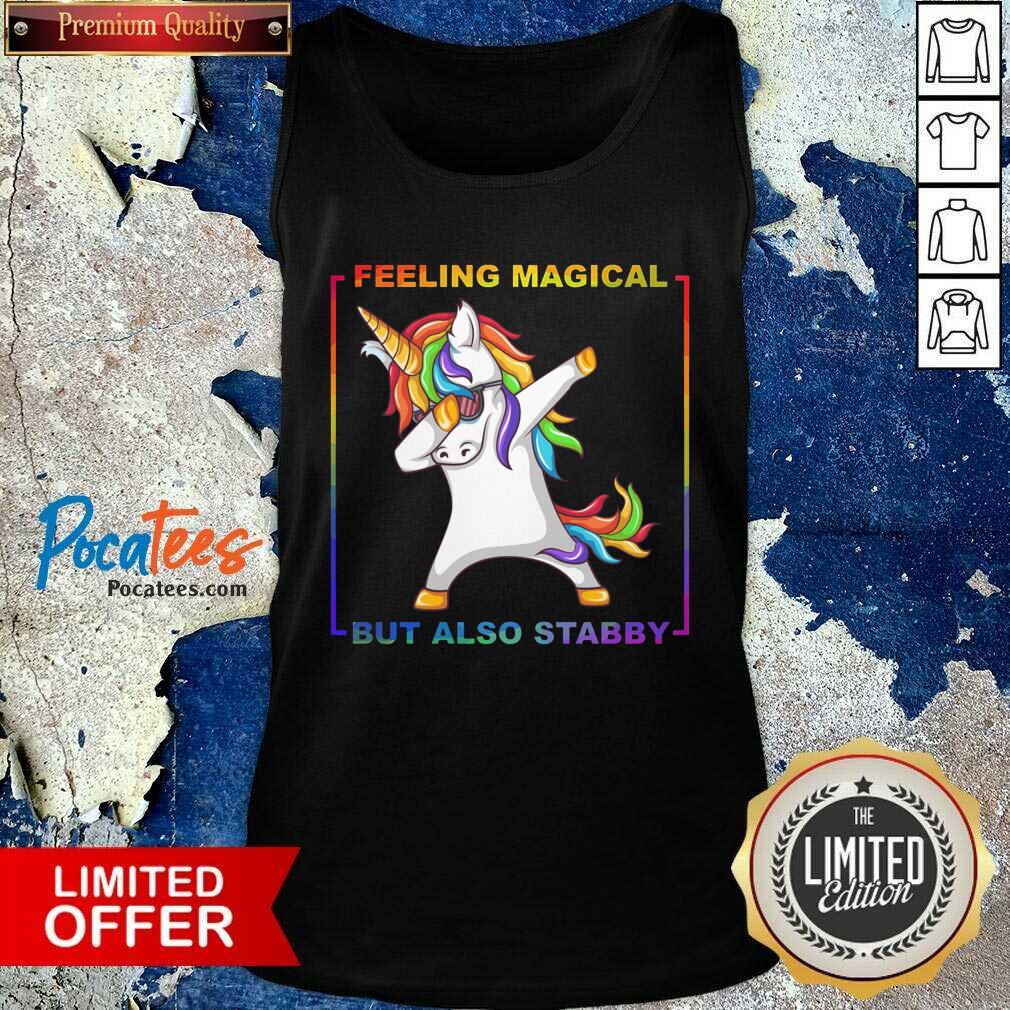 Official Lgbt Unicorn Dabbing Feeling Magical But Also Stabby Shirt