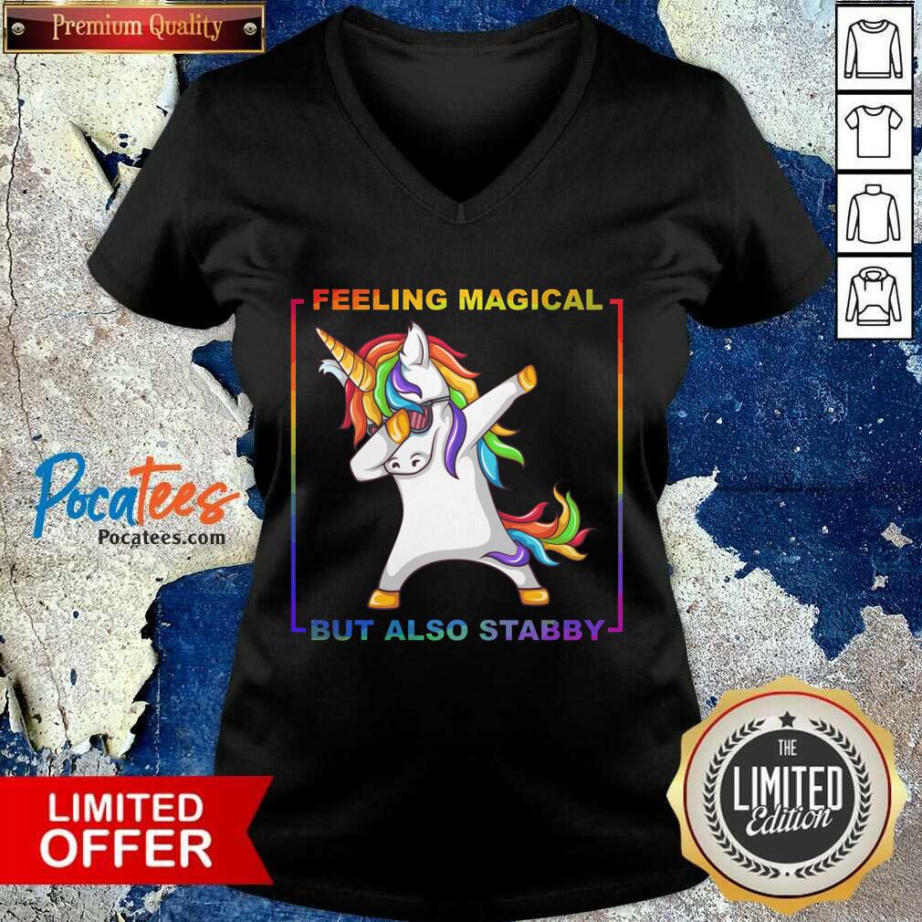 Official Lgbt Unicorn Dabbing Feeling Magical But Also Stabby Shirt