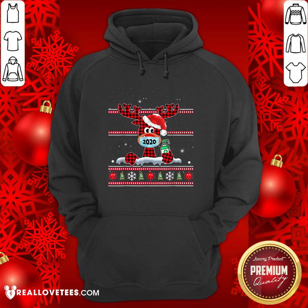 Official Merry Quarantine Christmas 2020 Reindeer Mask Family Pajamas Shirt