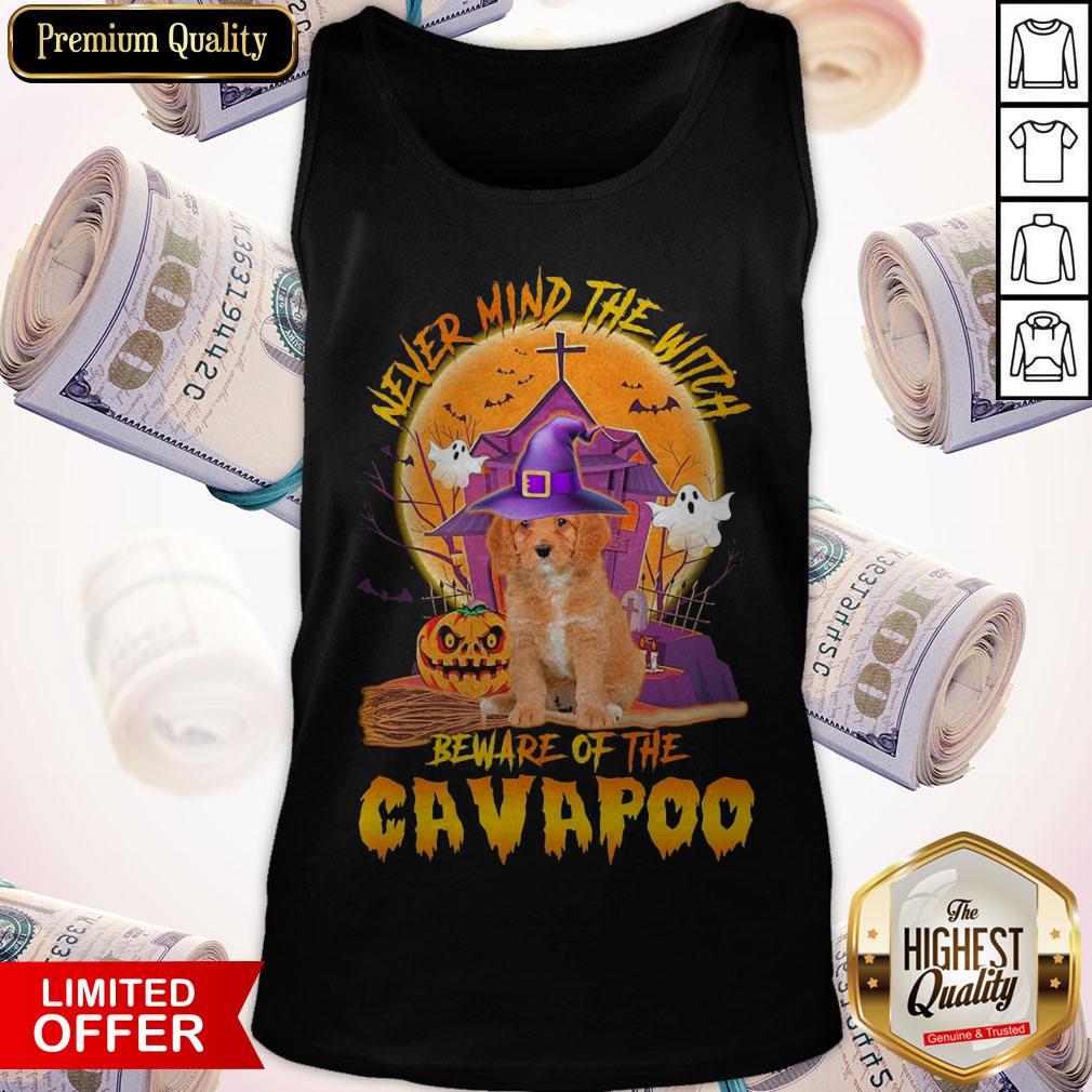 Official Never Mind The Witch Beware Of The Cavapoo Halloween Moon Shirt