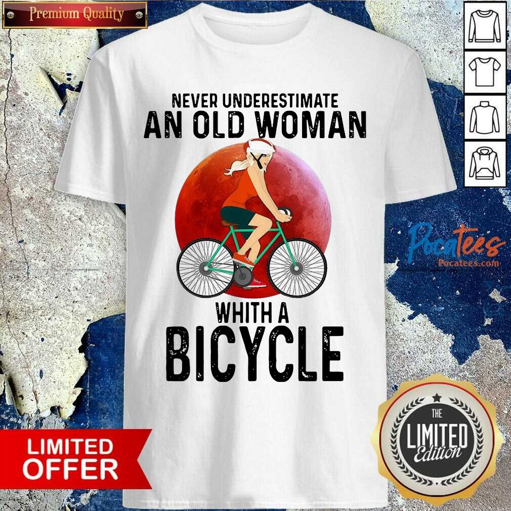 Official Never Underestimate An Old Woman With A Bicycle Shirt