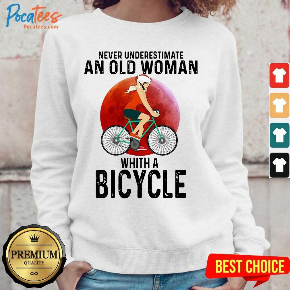 Official Never Underestimate An Old Woman With A Bicycle Shirt