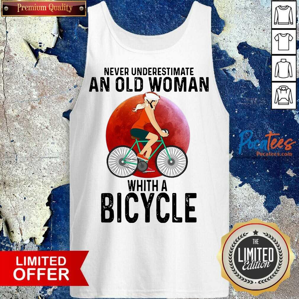 Official Never Underestimate An Old Woman With A Bicycle Shirt