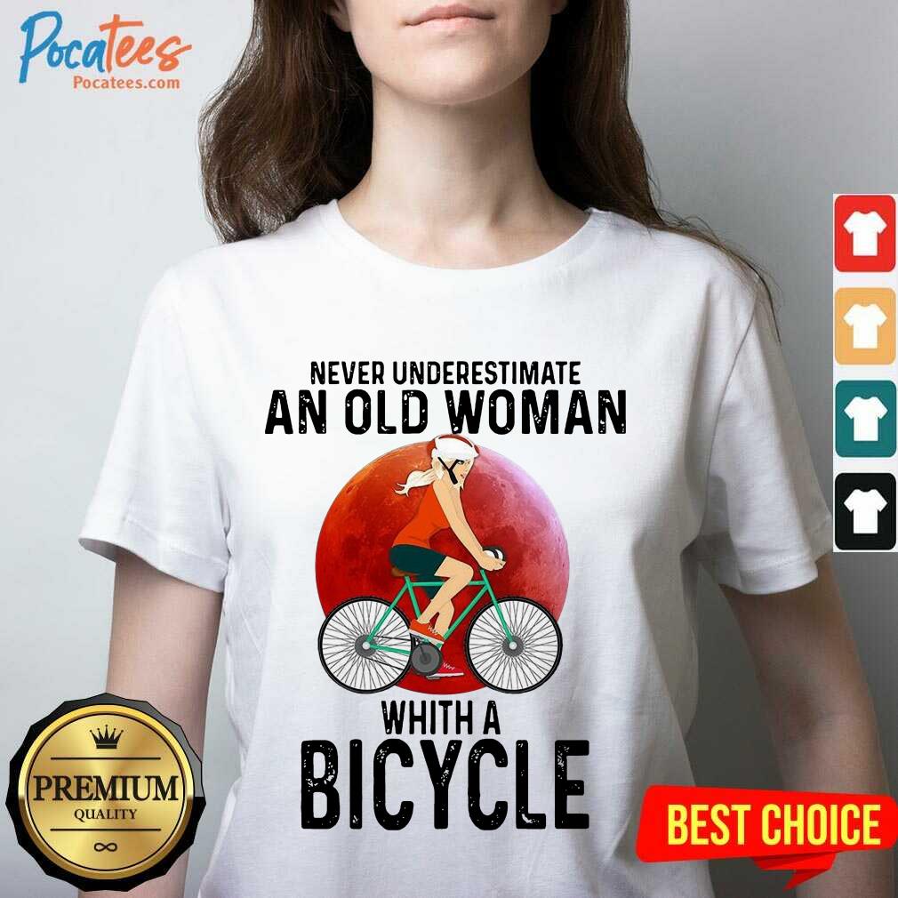 Official Never Underestimate An Old Woman With A Bicycle Shirt