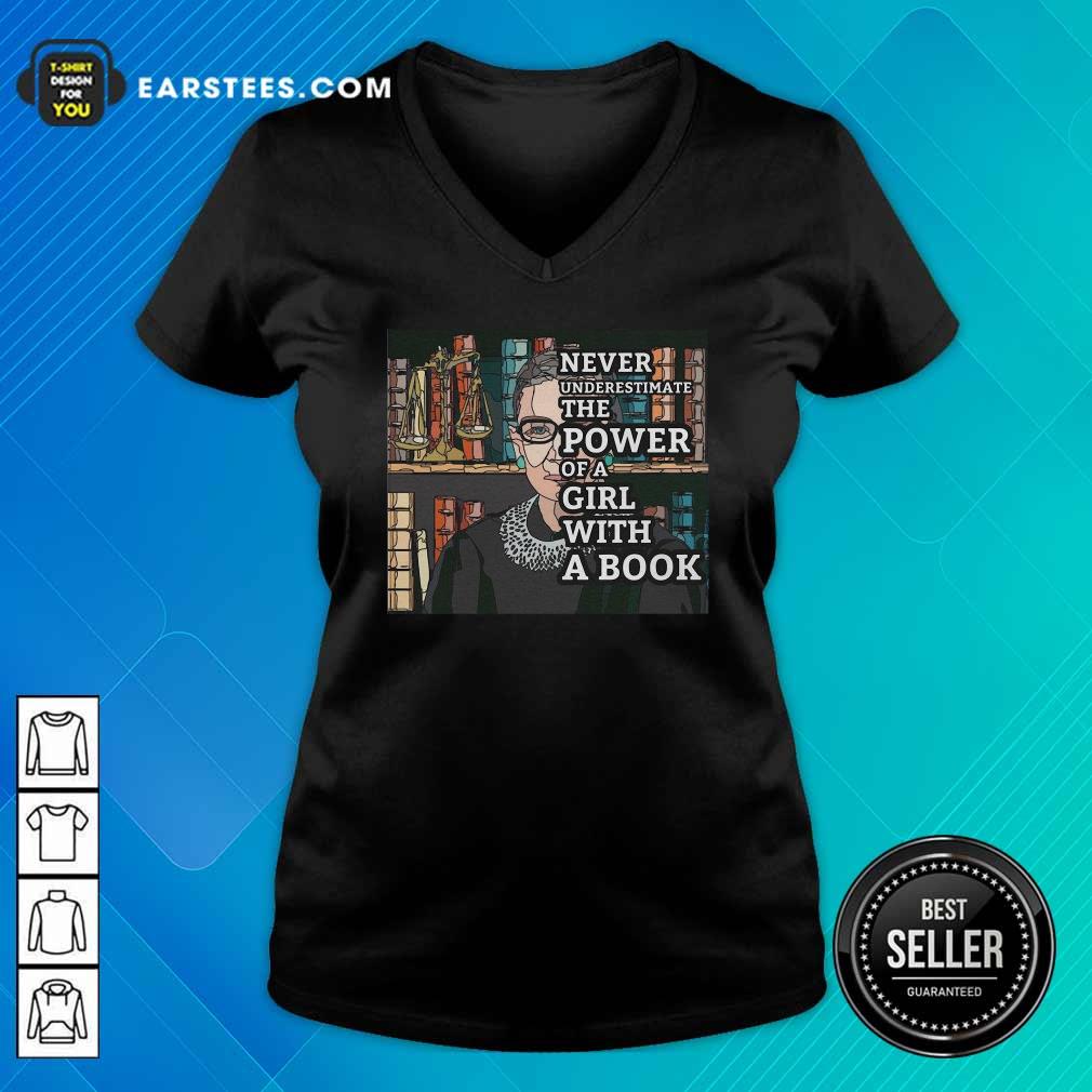Official Never Underestimate The Power Of Girl With A Book RBG Shirt