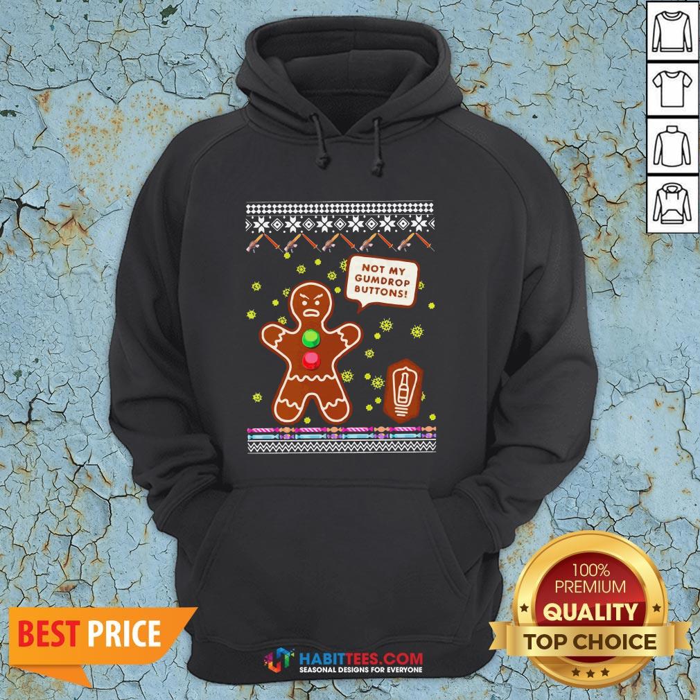 Official Not My Gumdrop Buttons Gingerbread Man Ugly Christmas Shirt